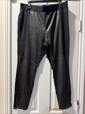 Jessica Simpson Black Faux Leather Jogger Pants